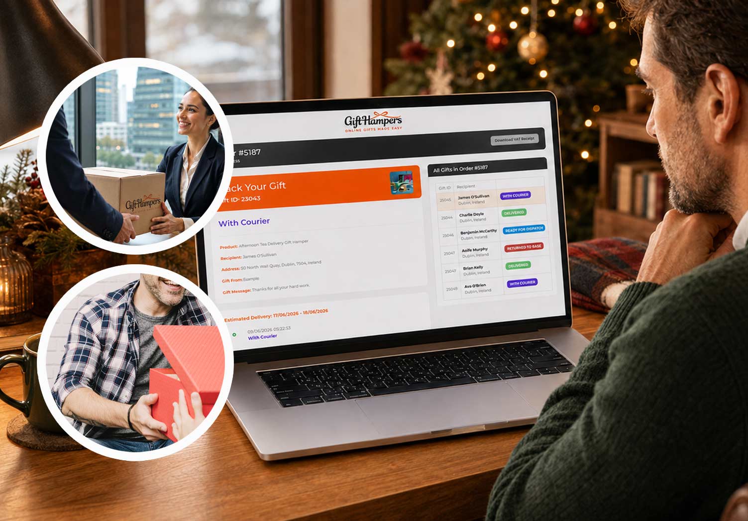 realtime tracking corporate gift hamper delivery in Greece